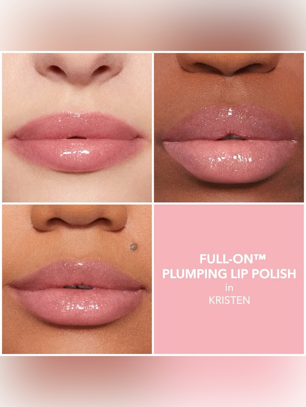 Buxom Kristen Full-On Plumping Lip Polish Gloss- petal pink shimmer, level 2